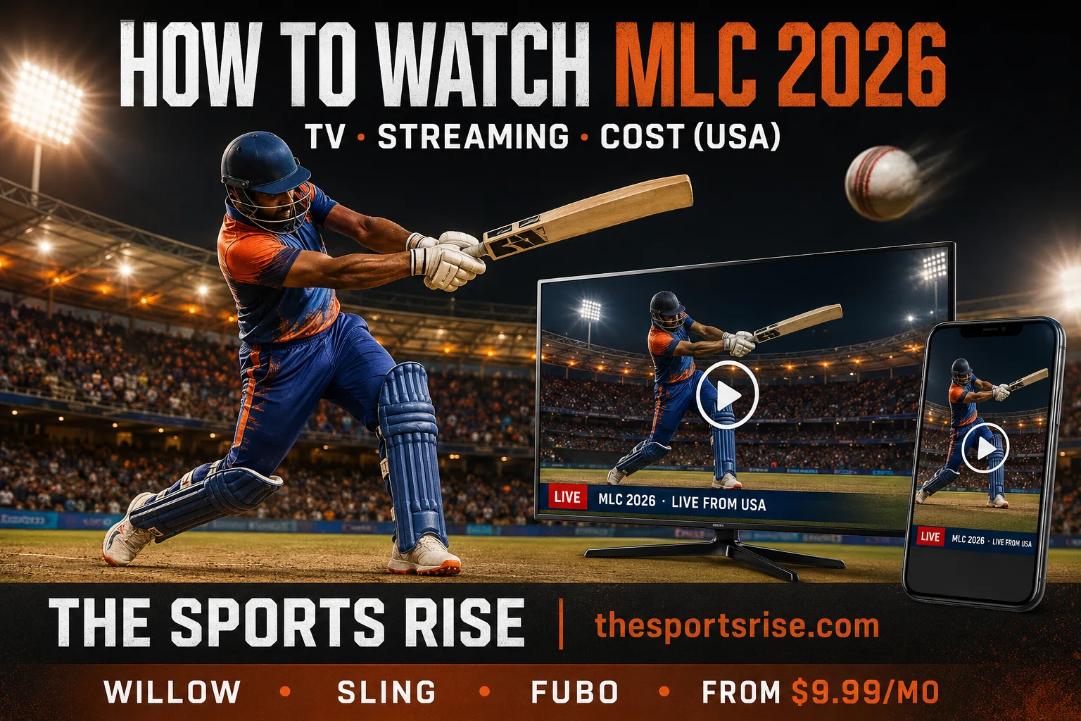 A guide to watching Major League Cricket 2026 in the USA on Willow by Cricbuzz, Sling TV, Fubo and regional networks